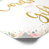 Chic Roze Roze Bloemkaarten en Cadeaus Tafel-ornam Poster (Hoek)