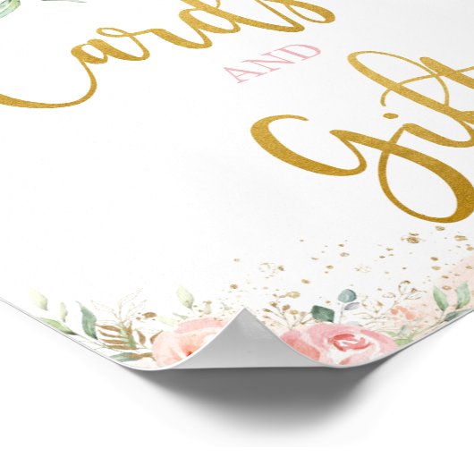 Chic Roze Roze Bloemkaarten en Cadeaus Tafel-ornam Poster (Hoek)