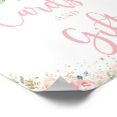 Chic Roze Roze Bloemkaarten en Cadeaus Tafel- P Poster (Hoek)