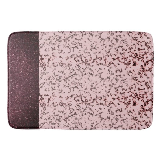 Chic roze Roze Blush Glittery Marble Badmat (Voorkant)