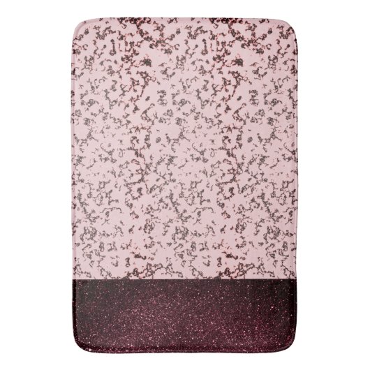 Chic roze Roze Blush Glittery Marble Badmat (Voorkant Verticaal)