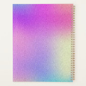Chic roze roze eenhoorn druppelend glitter monogra planner (Achterkant)