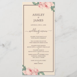 Chic  Roze Roze Ivory Burgundy Wedding Menu