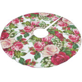 Chic roze roze rozenpatroon kerstboom rok (Gekanteld)