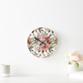 Chic Roze Rozen Bloemen Bloem Klok (Huis)