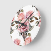 Chic Roze Rozen Bloemen Bloem Klok (Hoek)