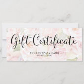 Chic roze rozen en Trendy Script Cadeaucertificaat (Voorkant)
