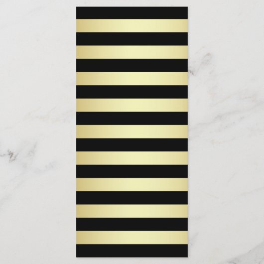 Chic Roze Rozen & Goud Zwarte Strepen Trouwen Menu (Achterkant)