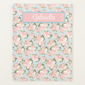 Chic roze rozen - Sky Blue en White Polka Dots Planner (Voorkant)