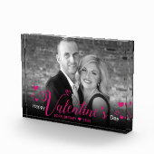 Chic roze script geeft zwart wit foto modern (Rechts)