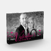 Chic roze script geeft zwart wit foto modern (Links)