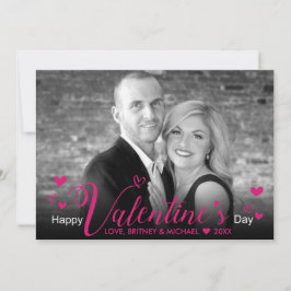 Chic roze script maakt moderne zwarte foto