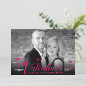 Chic roze script maakt moderne zwarte foto (Staand voorkant)