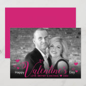 Chic roze script maakt moderne zwarte foto (Voorkant / Achterkant)