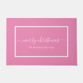 Chic roze script naam Merry Kerstry Deurmat (Voorkant)