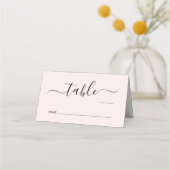 Chic Roze Script Trouwtafel Nummer Plaatskaartje (Voorkant)