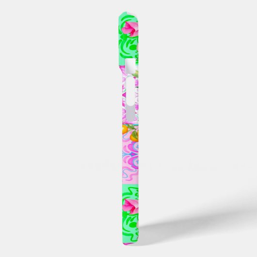 Chic roze Siciliaanse citrus collage bloemige tege Case-Mate iPhone Case (Achterkant / Links)