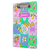 Chic roze Siciliaanse citrus collage bloemige tege Klembord (Links)