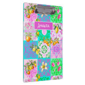 Chic roze Siciliaanse citrus collage bloemige tege Klembord (Rechts)