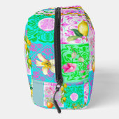 Chic roze Siciliaanse citrus collage bloemige tege Toilettasje (Rechts)