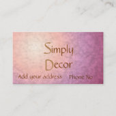 Chic  Roze Sinaasappel> Startdecor Visitekaartje (Voorkant)