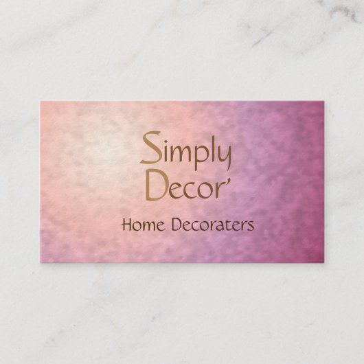 Chic  Roze Sinaasappel> Startdecor Visitekaartje (Voorkant)