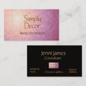 Chic  Roze Sinaasappel> Startdecor Visitekaartje (Voorkant / Achterkant)