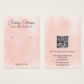 Chic roze sneeuwfestive QR-code oormervertoning Visitekaartje (Voorkant /achterkant)