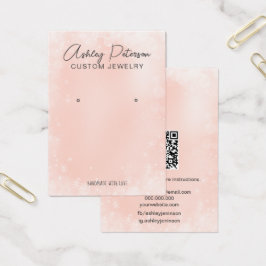 Chic roze sneeuwfestive QR-code oormervertoning Visitekaartje