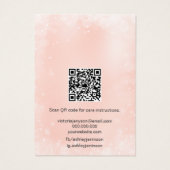 Chic roze sneeuwfestive QR-code oormervertoning Visitekaartje (Achterkant)