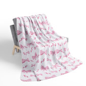 Chic Roze Stijlvolle Coquette Bow Herhaal Patroon Sherpa Deken