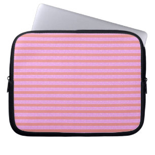 Chic Roze Strepen Geometrische Elektronicatas Laptop Sleeve