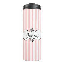Chic roze stripes gepersonaliseerd