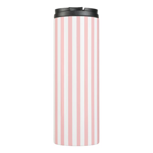 Chic roze stripes gepersonaliseerd thermosbeker (Achterkant)