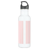 Chic roze stripes gepersonaliseerd waterfles  (Achterkant)