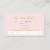 Chic roze stripes Gold Scissors Hair Appointment Afsprakenkaartje (Achterkant)