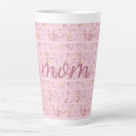 Chic roze stripes, monogrammatisch latte mok