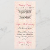 Chic roze vogelkooi, liefde vogels bruiloft progra programmakaart (Achterkant)