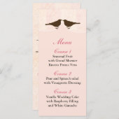 Chic roze vogelkooi, liefdesvogels Menu-Kaarten Menu (Voorkant / Achterkant)