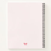 Chic Roze Vrouwelijke Rode Bogen Coquette Naam Notitieboek (Achterkant)