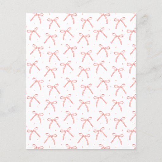 Chic Roze Waterverf Bow Girl Budget Baby shower (Achterkant)