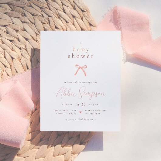 Chic Roze Waterverf Bow Girl Budget Baby shower