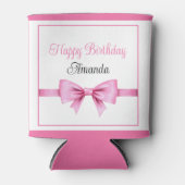 Chic Roze Waterverf Bow Sweet 16 Verjaardag Blikjeskoeler (Voorkant)