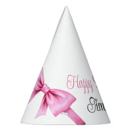 Chic Roze Waterverf Bow Sweet 16 Verjaardag Feesthoedjes