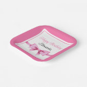 Chic Roze Waterverf Bow Sweet 16 Verjaardag Papieren Bordje (Gebogen)