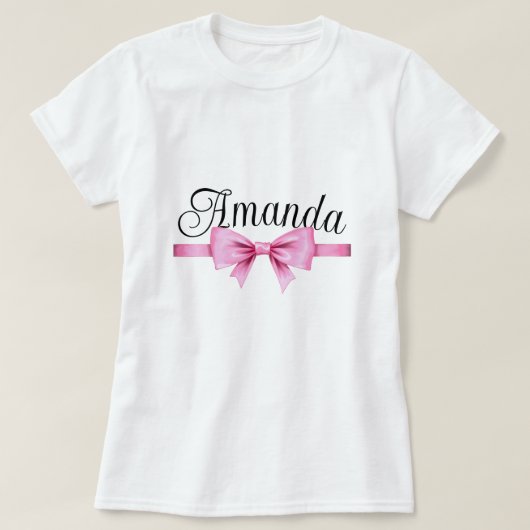 Chic Roze Waterverf Bow Sweet 16 Verjaardag T-shirt (Design voorkant)