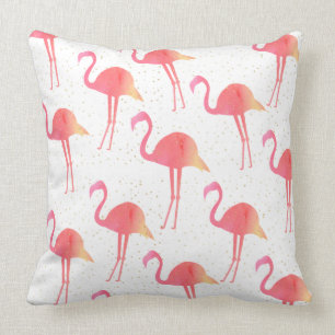 Chic roze Waterverf Flamingo patroon Kussen