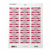 Chic roze Waterverf Flowers Etiket (Full Sheet)