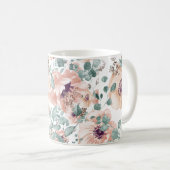 Chic roze Waterverf Flowers Koffiemok (Voorkant rechts)