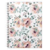 Chic roze Waterverf Flowers Notitieboek (Voorkant)